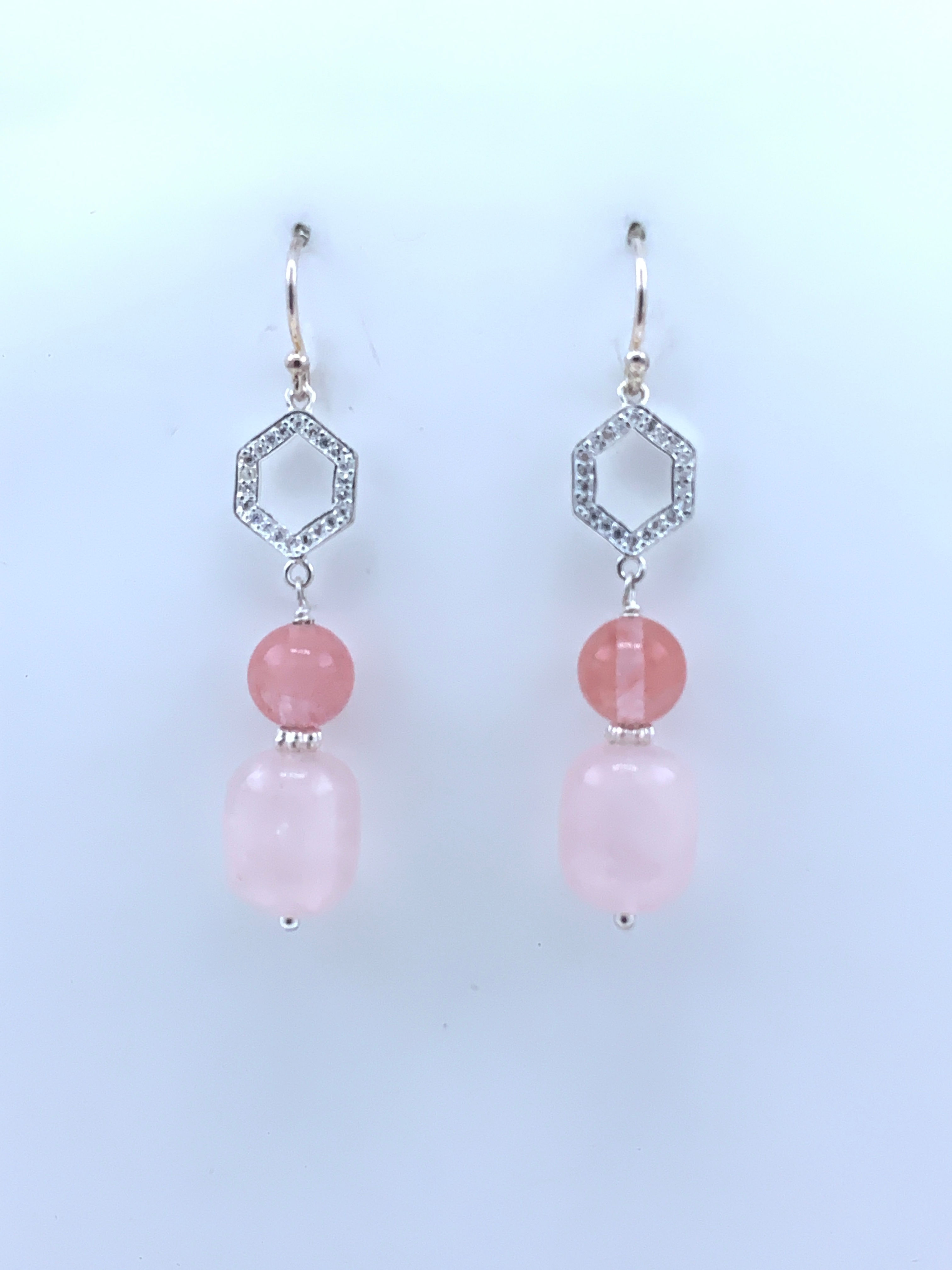 Rhodocrosite Rose Quartz with Sterling Silver