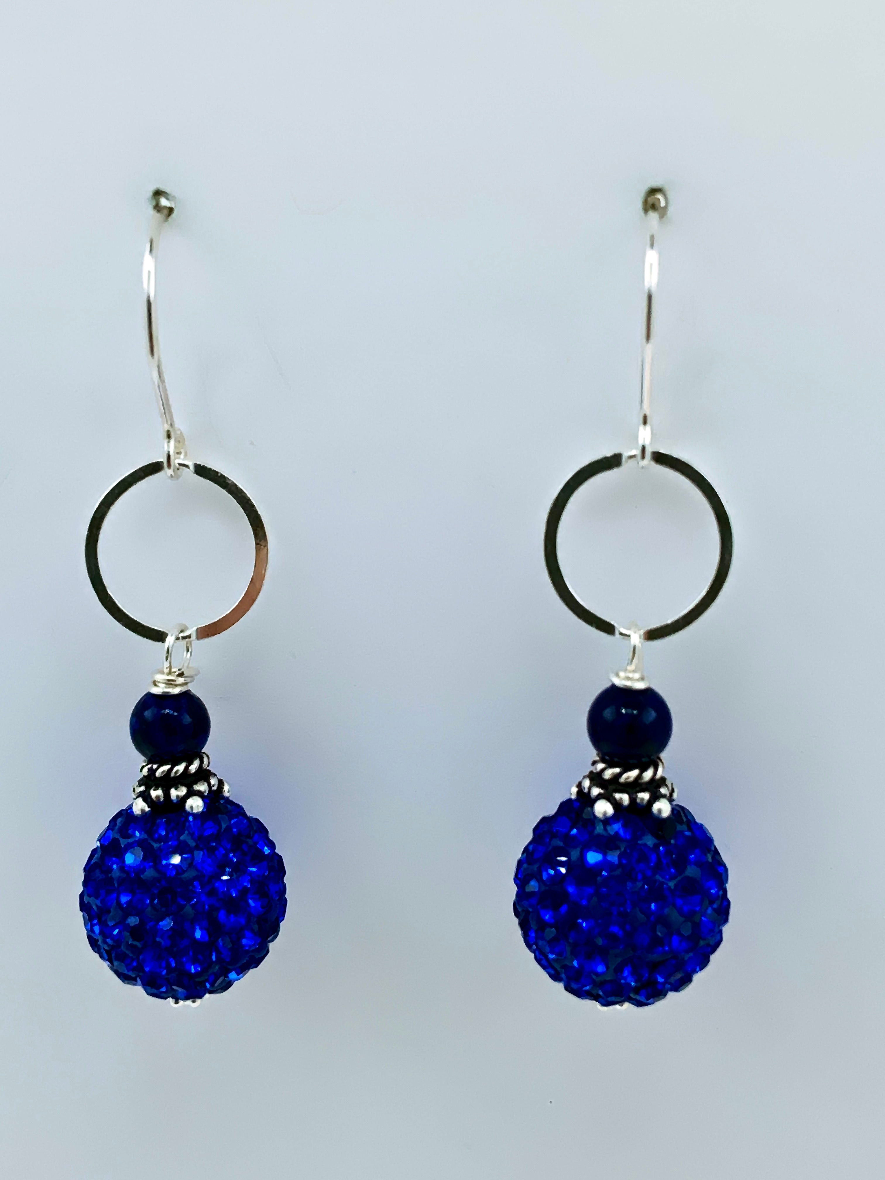 Crystal Bead and Lapis on Sterling Silver