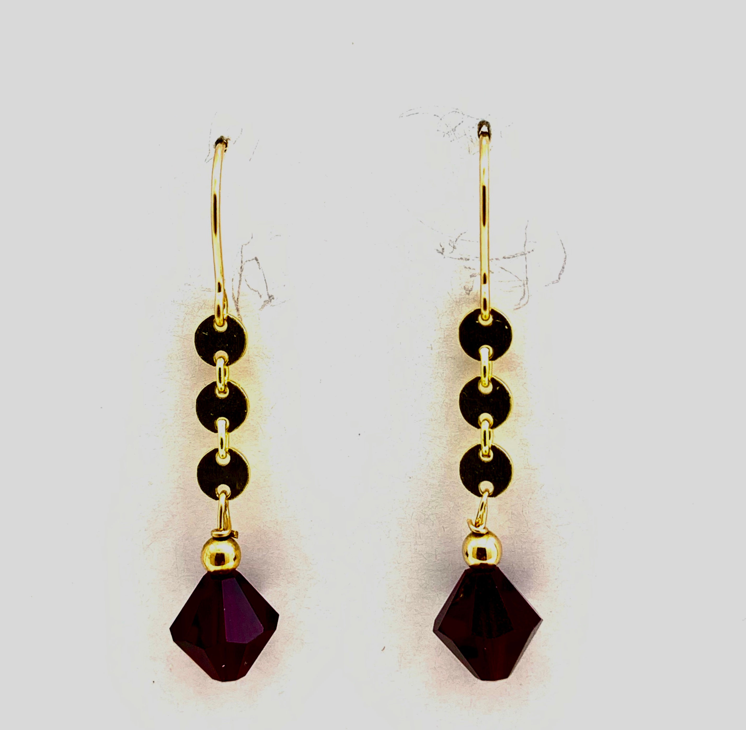 Swarovski Crystal on Handmade Vermeil chain and 14K G/F