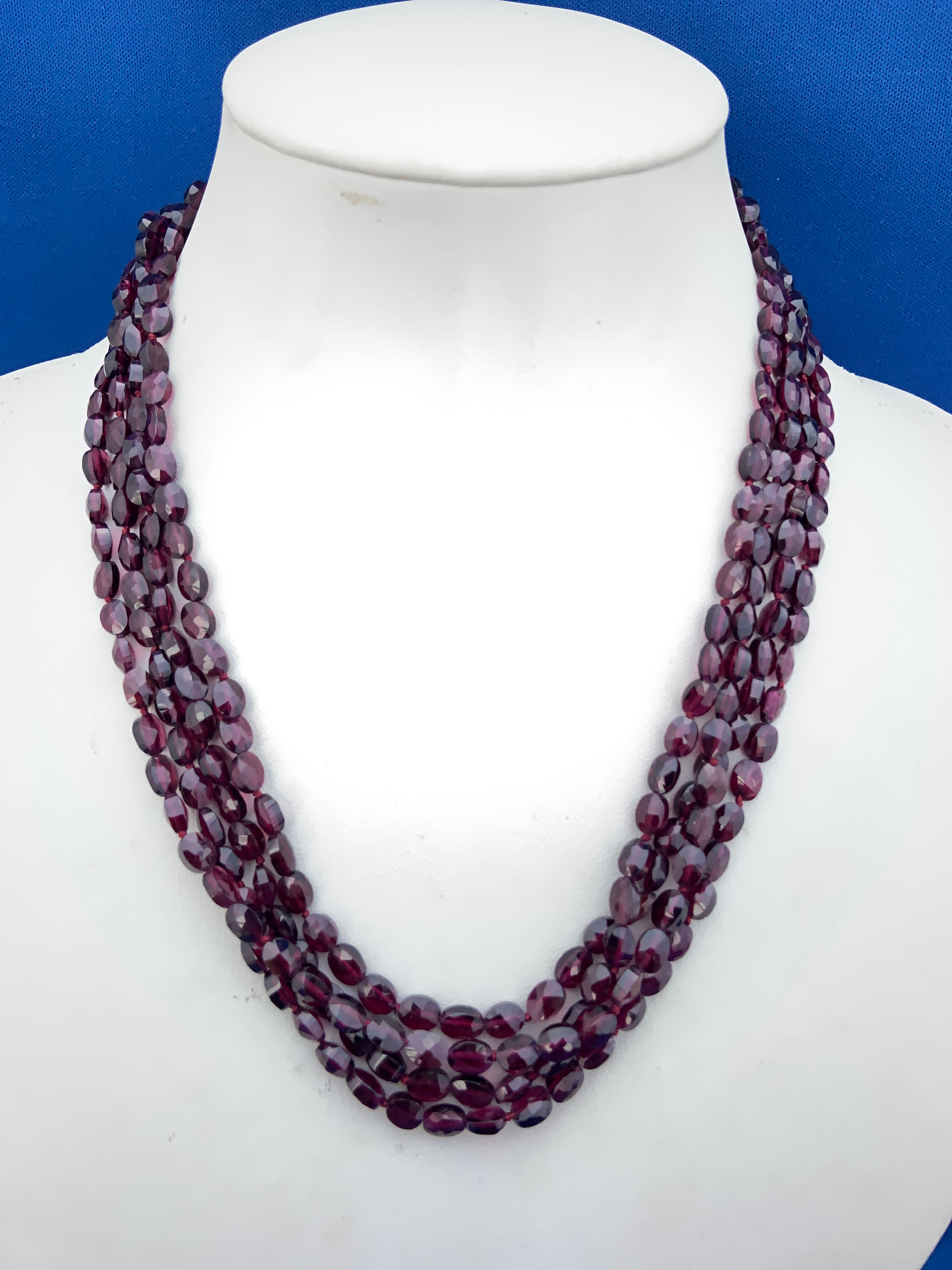 Faceted Pyrope Garnets with Sterling Silver