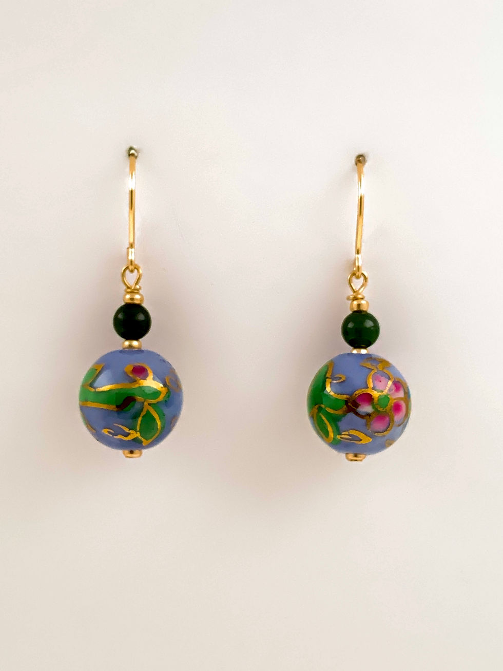Thumbnail: Cloisonne and Jade on Sterling Silver