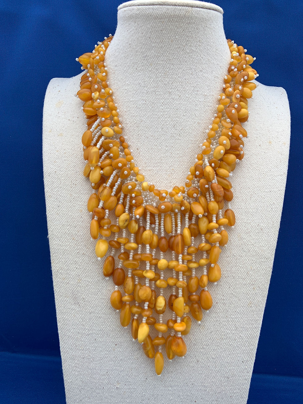Thumbnail: Butter Scotch Amber on Glass Pearls