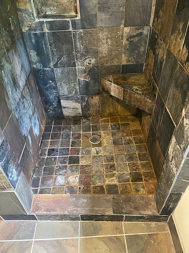 Clean, Repair, Clear Seal Slate Shower - Before.jpeg