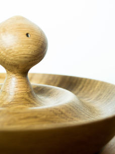 Wooden olive bowl droplet shape  as part of hand made nature inspired furniture