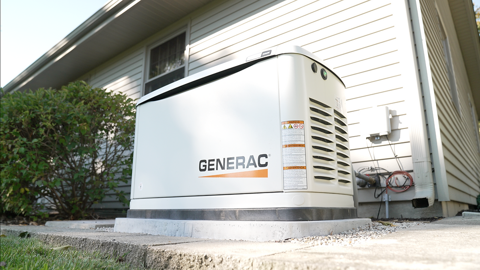 Generac home standby generator next to a house