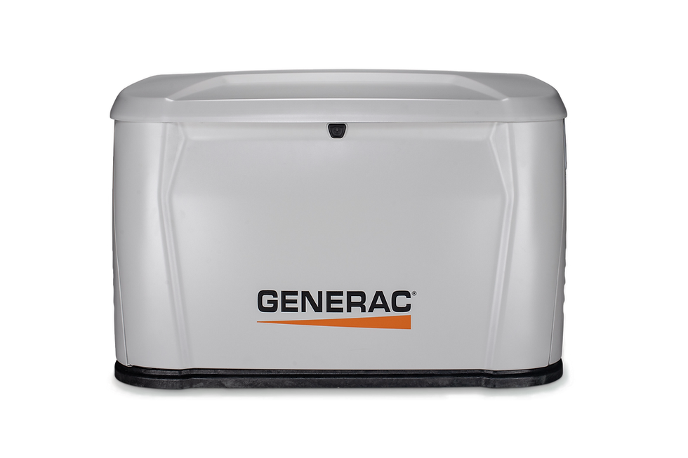 Close-up view of a Generac home standby generator control panel
