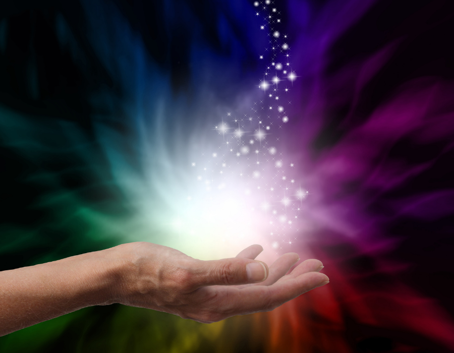 bright white light coming from hand