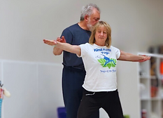 yoga instruction during a class