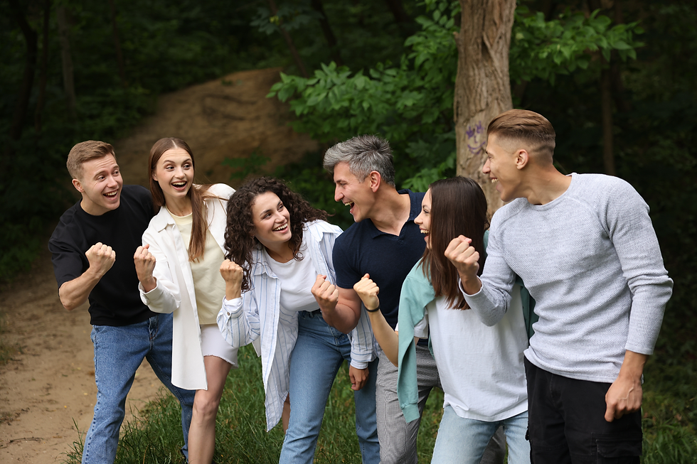 team buidling, happy people together