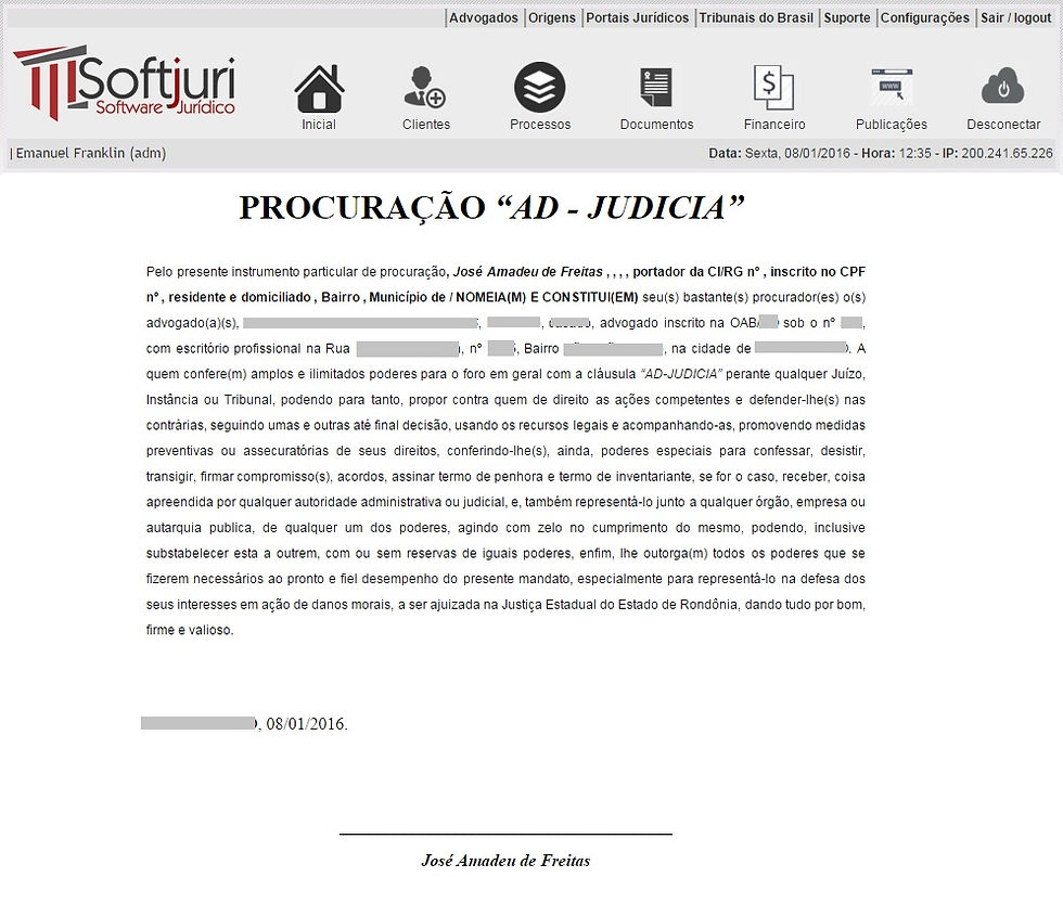 Procuração automática