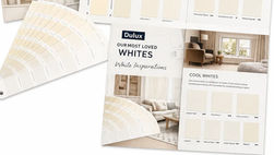 Dulux whites fan deck and catalogues for choosing the right white during a paint colour consultation