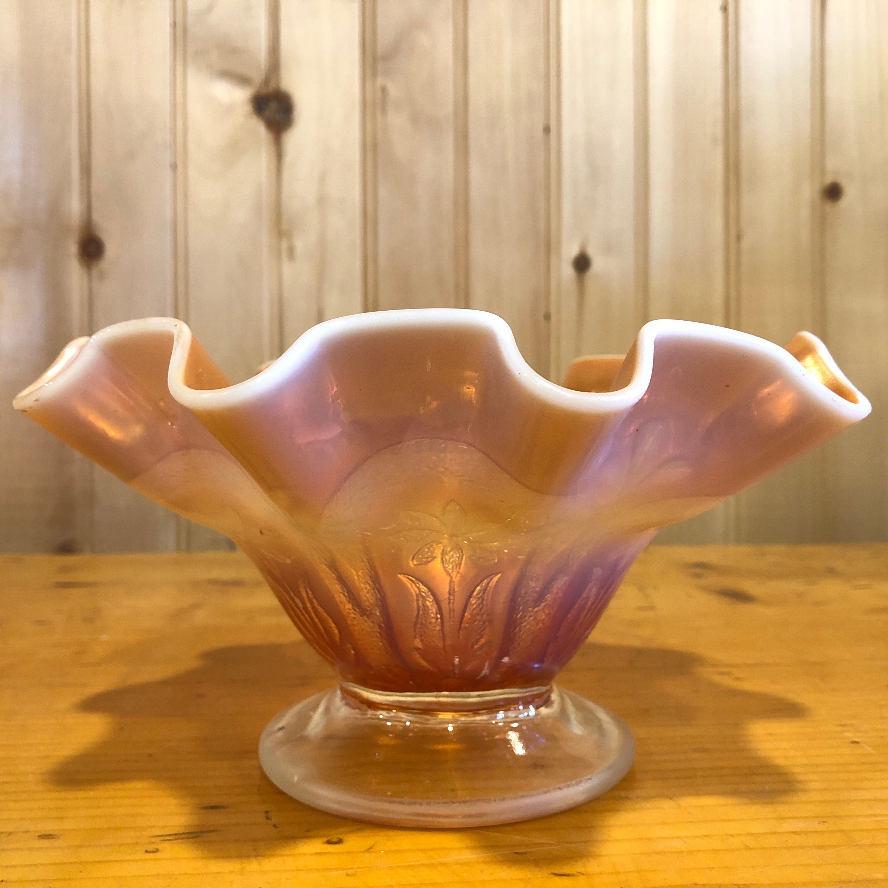 Carnival Glass Ruffled Bowl