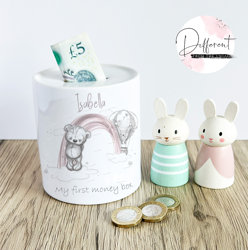 Bear Rainbow Ceramic Money Box