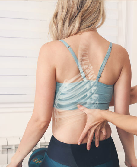 Scoliosis is a condition marked by a lateral curvature of the spine, often accompanied by subtle or significant rotational shifts which also affect the rib cage and scapula.