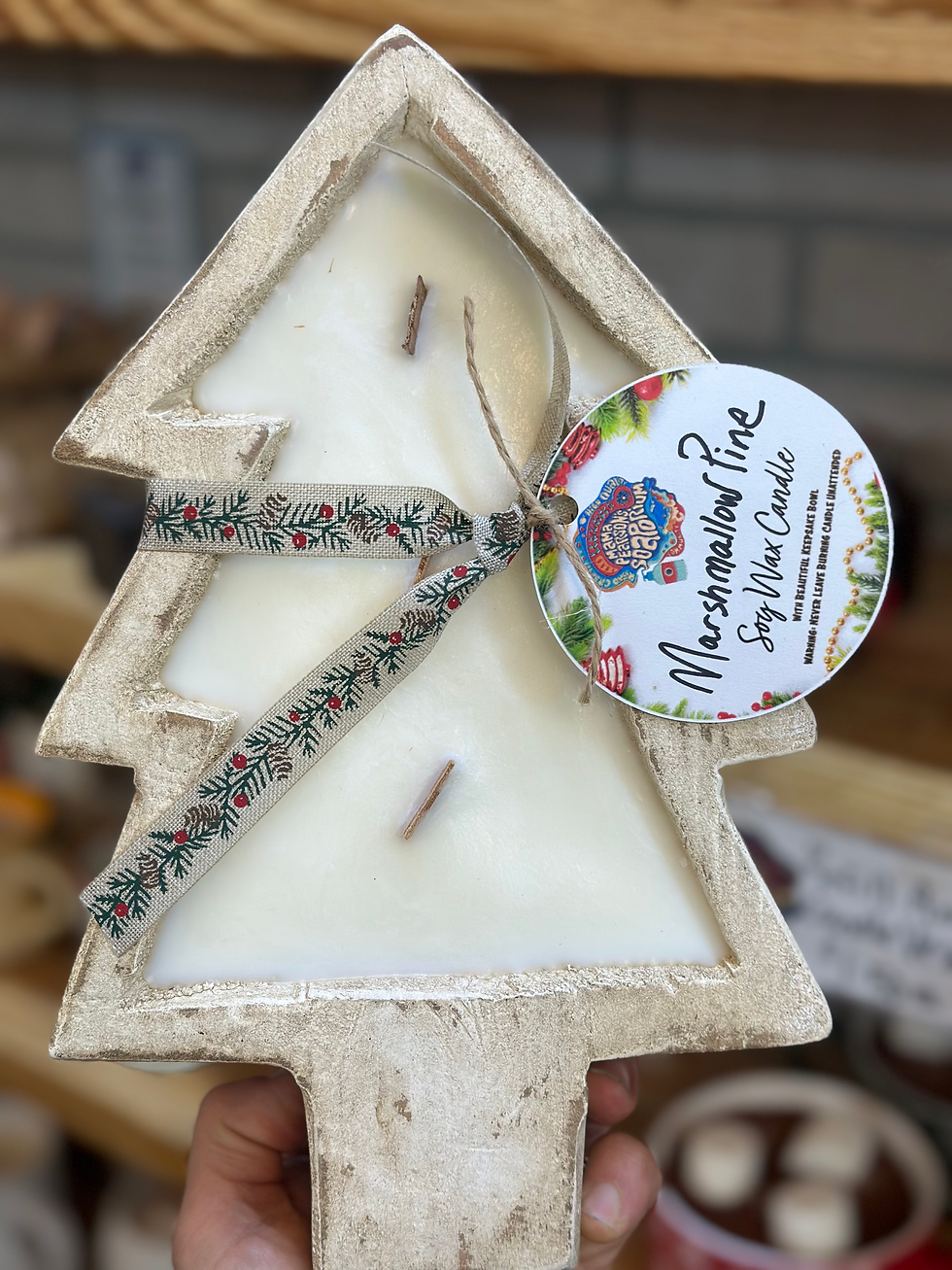 Thumbnail: Christmas Tree Dough Bowl Candle