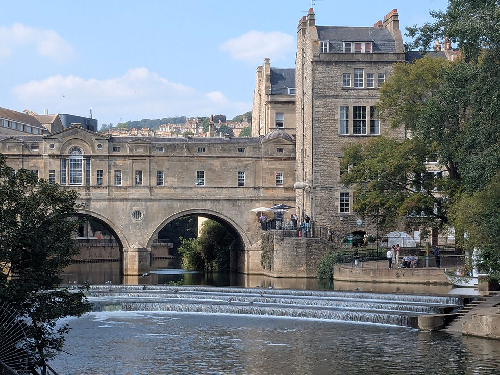 View of Pulteney Bridge and Weir in Bath, England