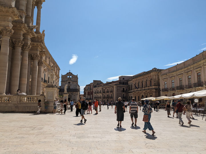 Huge square outside of cathedral on Ortigia
