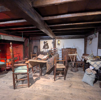 Replica room with original furniture from the American Midwest