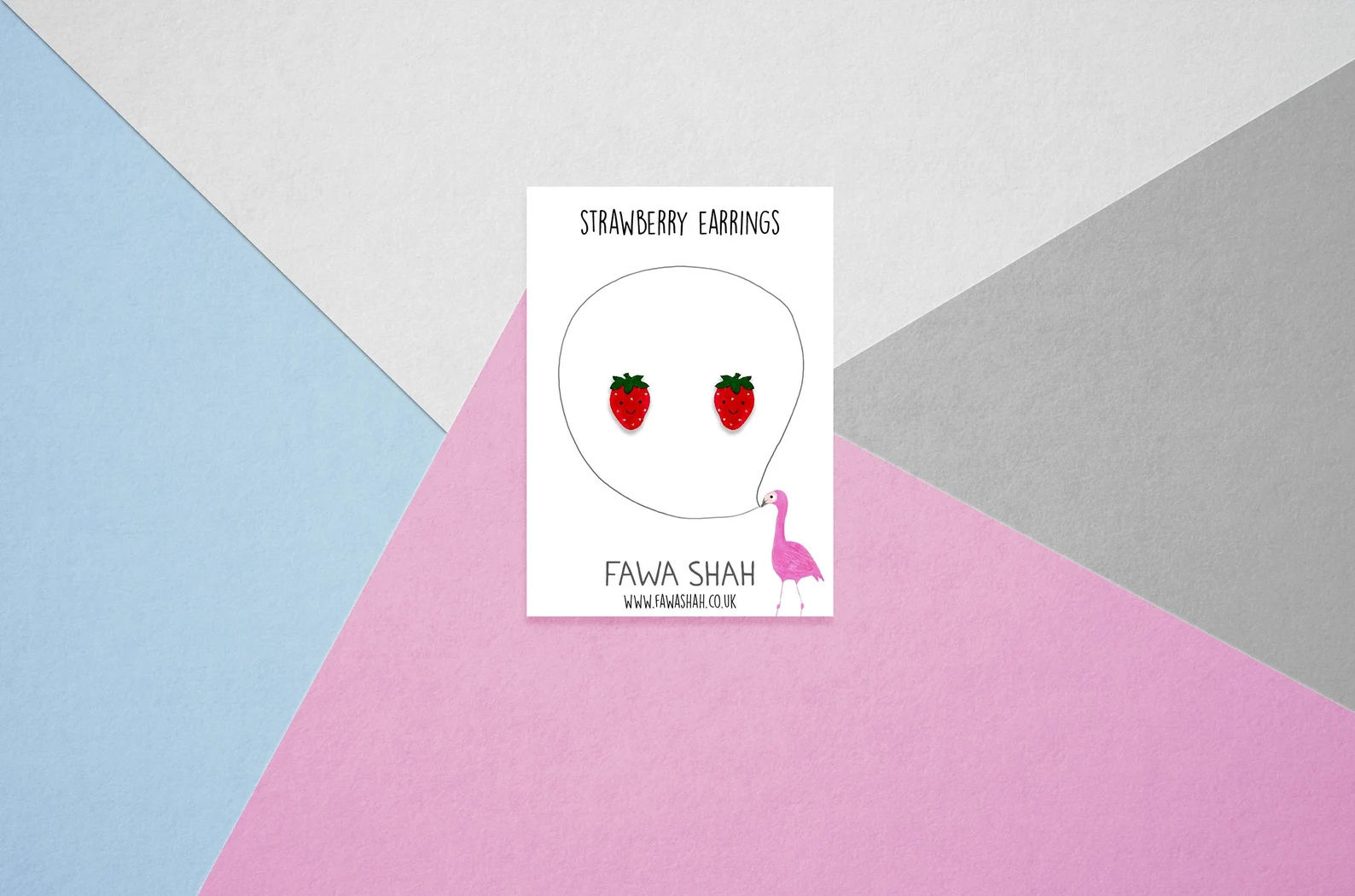 Handmade Tiny Happy Strawberry Earrings