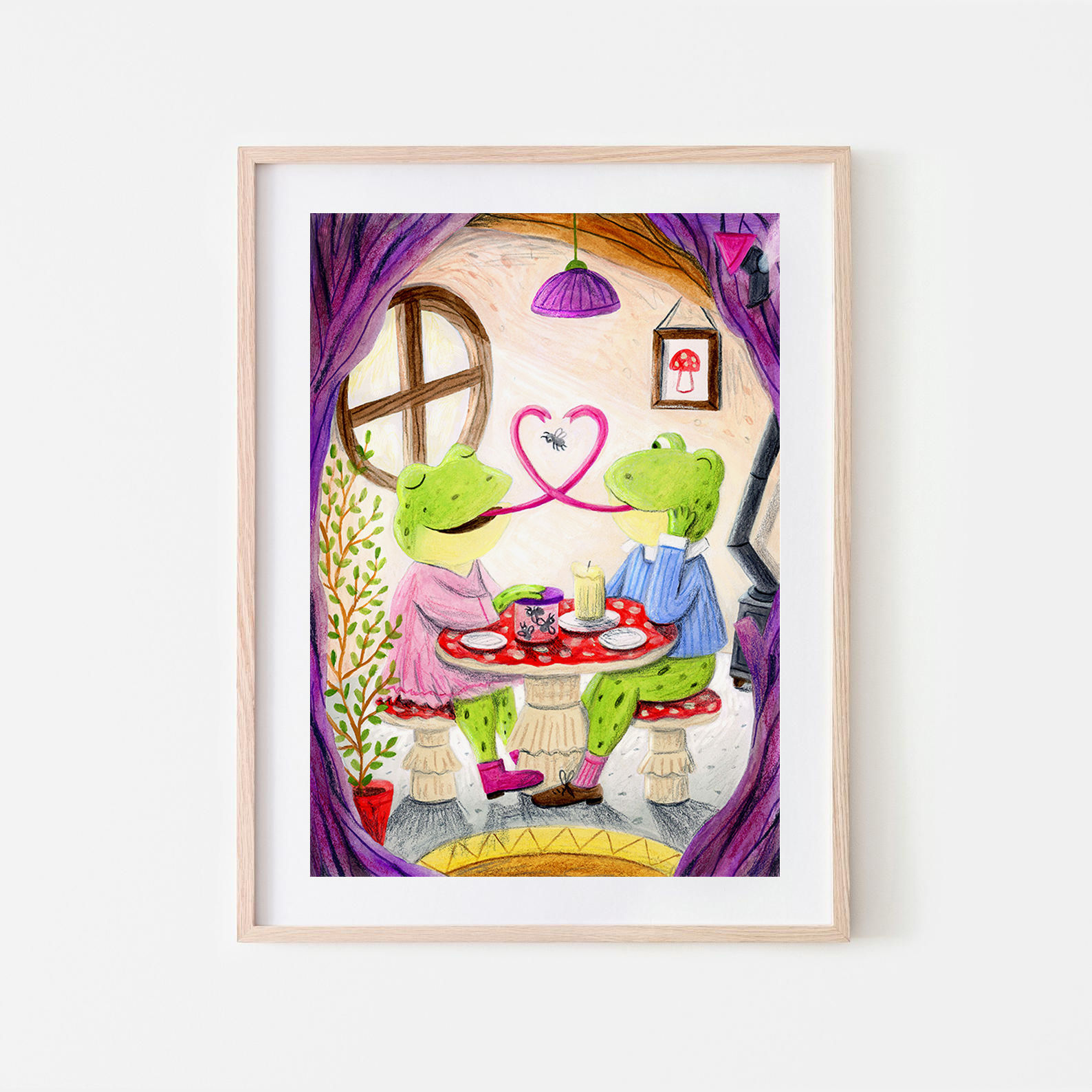 Frogs In Love Art Print