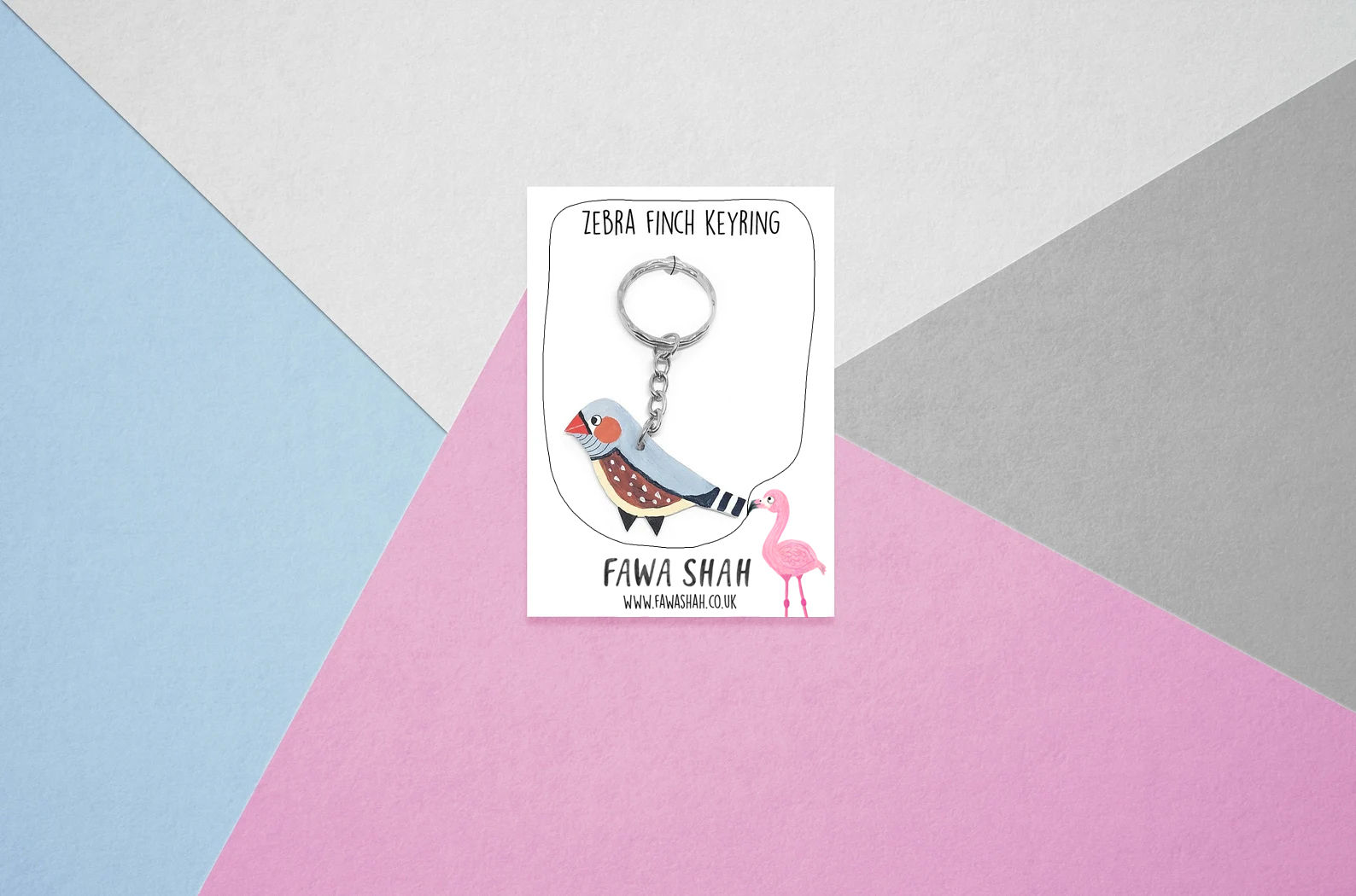 Handmade Zebra Finch Keyring