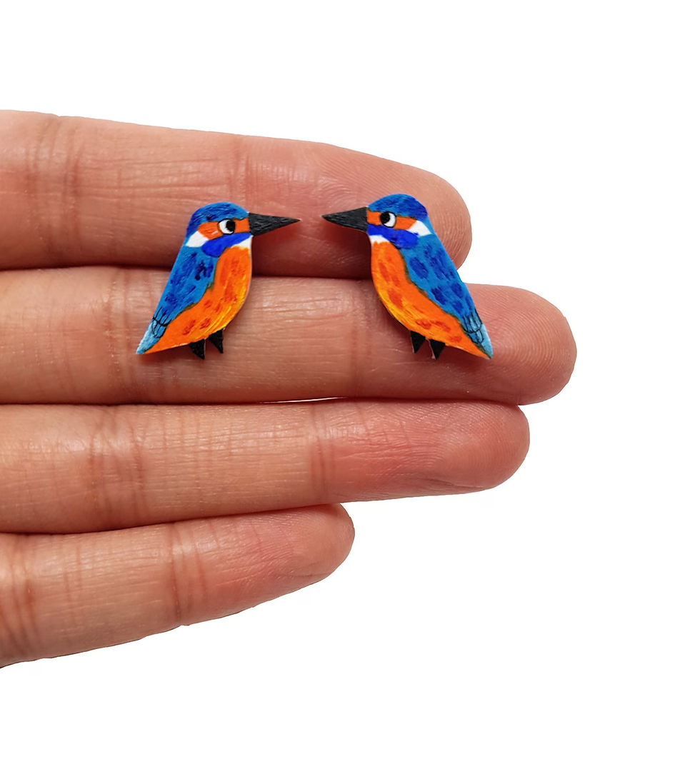 Thumbnail: Handmade Kingfisher Earrings