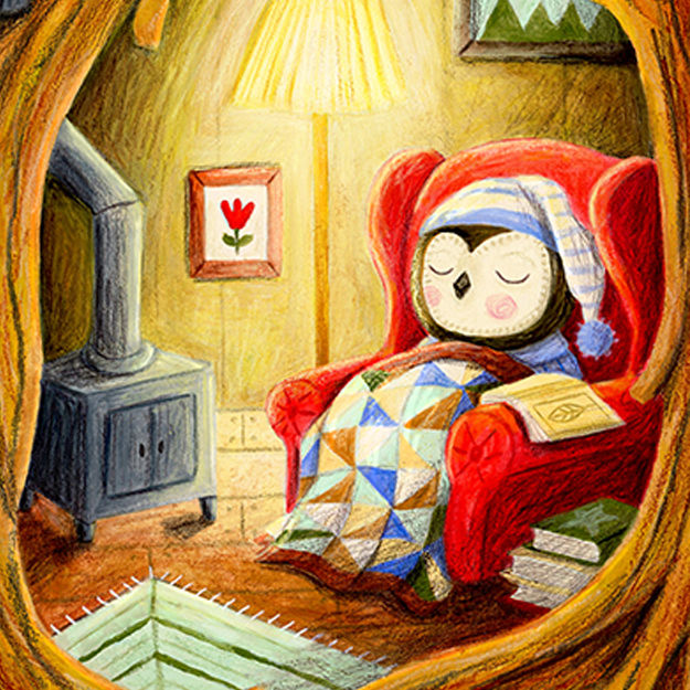 Thumbnail: Cosy Owl Art Print