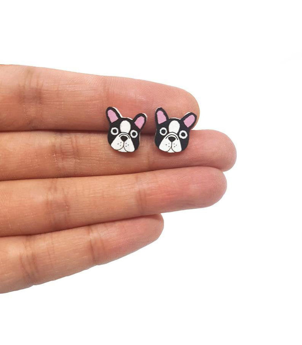 Thumbnail: Handmade French Bulldog Earrings