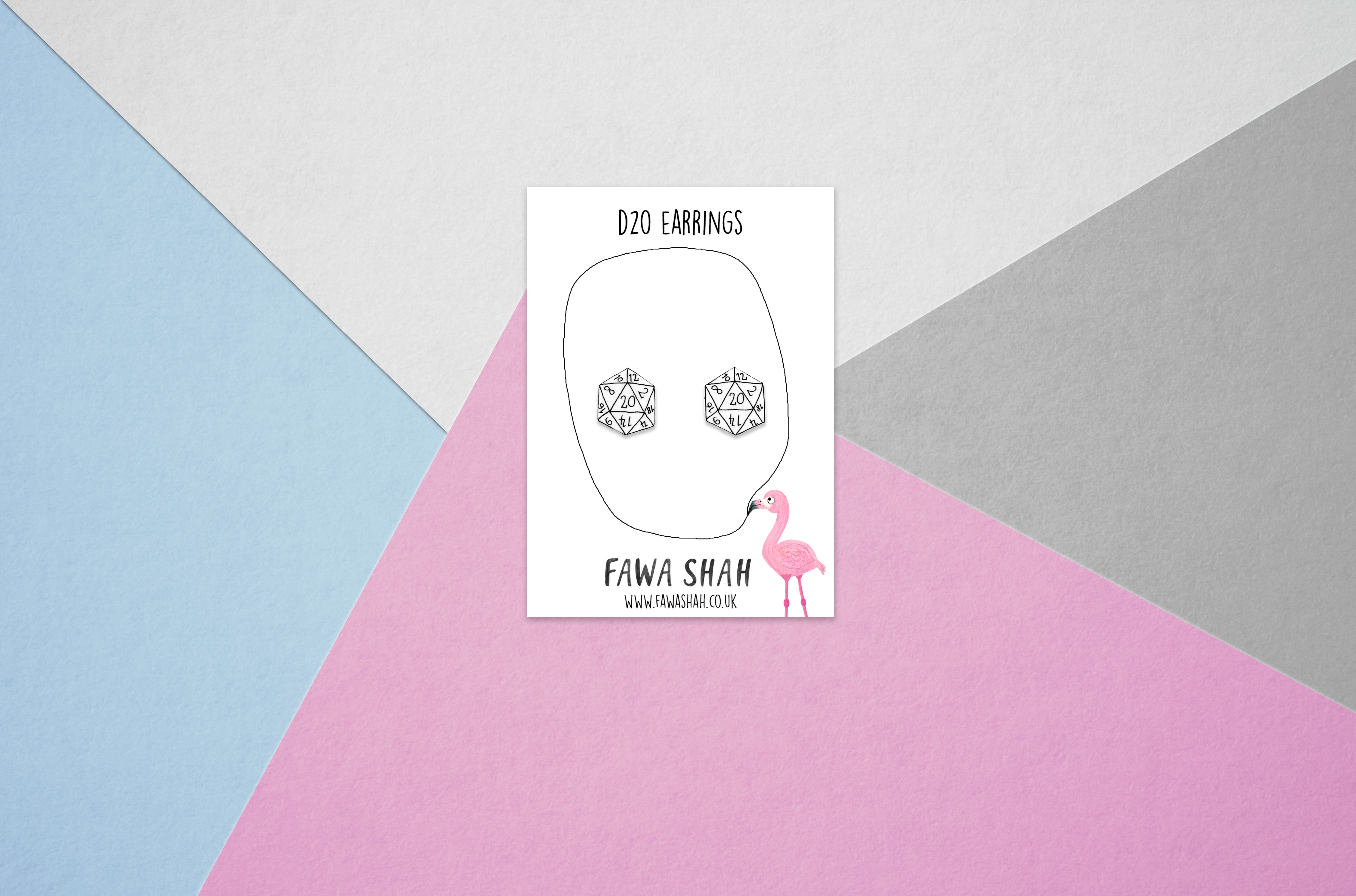 Handmade D20 Dice Earrings