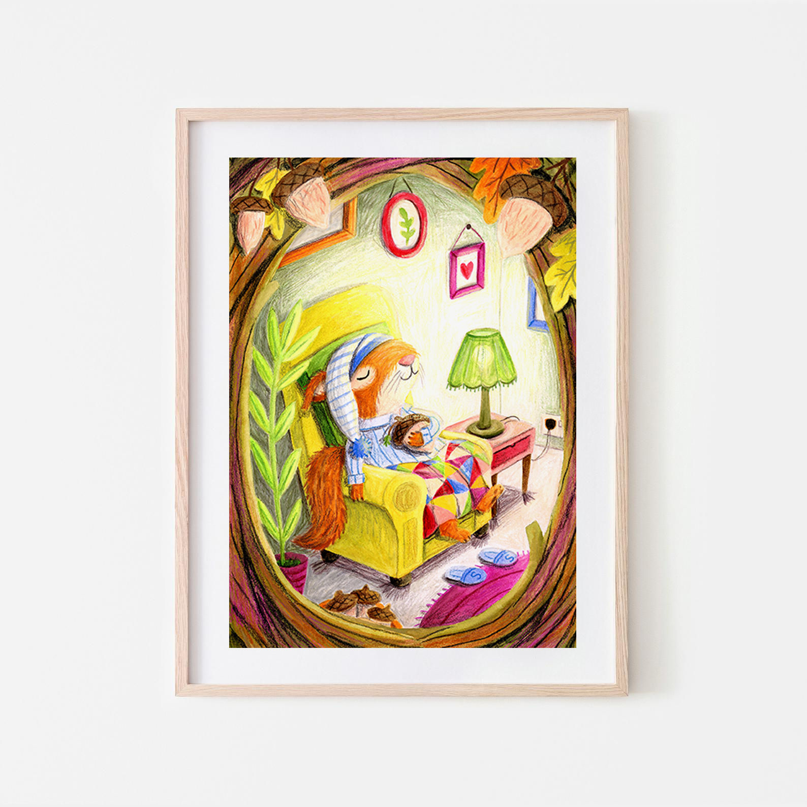 Cosy Squirrel Art Print