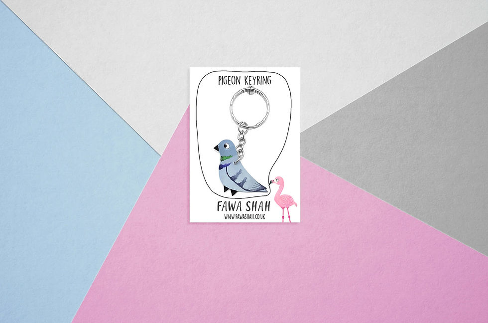 Handmade Pigeon Keyring