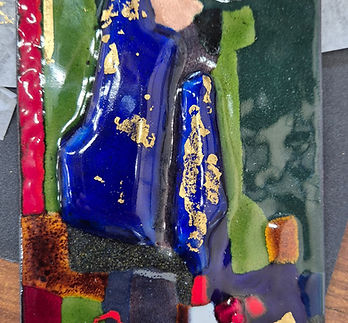 "Adoration". 12x20cm. (Avec cadre 30x45), émail sur cuivre, 2025