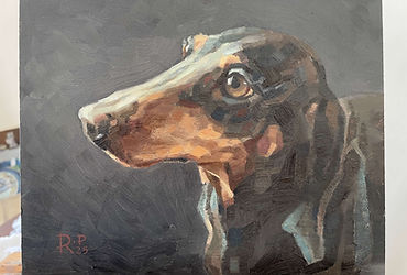 oil painting of a dog