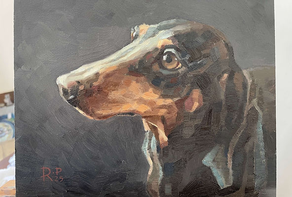 oil painting of a dog