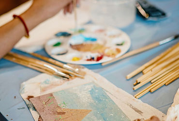 Students on painting course
