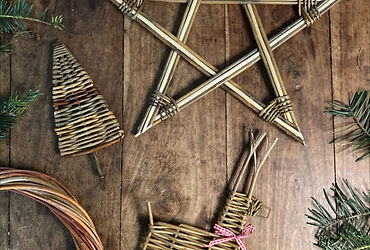 Christmas decorations made from willow