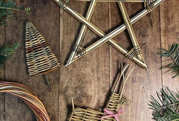 Christmas decorations made from willow