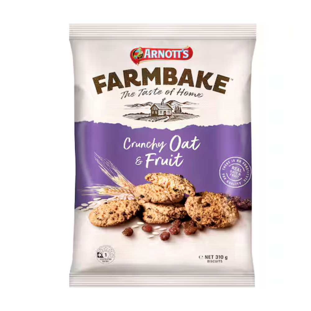 아노츠 팜 베이크 크런치 오트  쿠키 [Arnott's] Farmbake Crunchy Oat & Fruit 310g