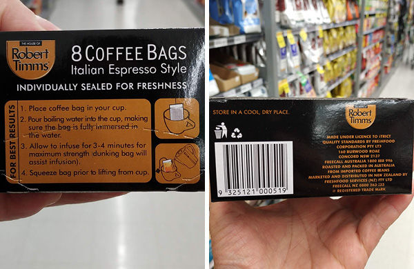 Thumbnail: [Robert Timms] Drip Coffee 8pcs 45g – Italian Espresso