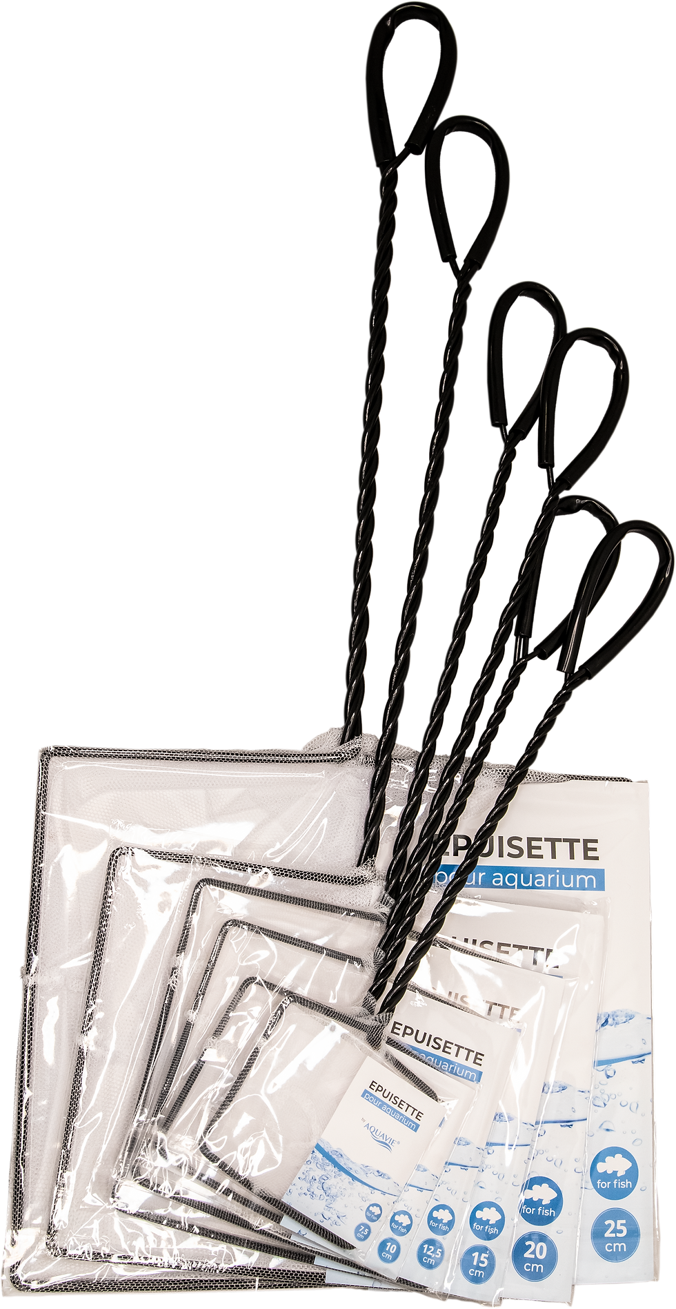 Épuisette de 10 cm avec maille fine de 1,8 mm, idéale pour attraper les crustacés en viviers professionnels.