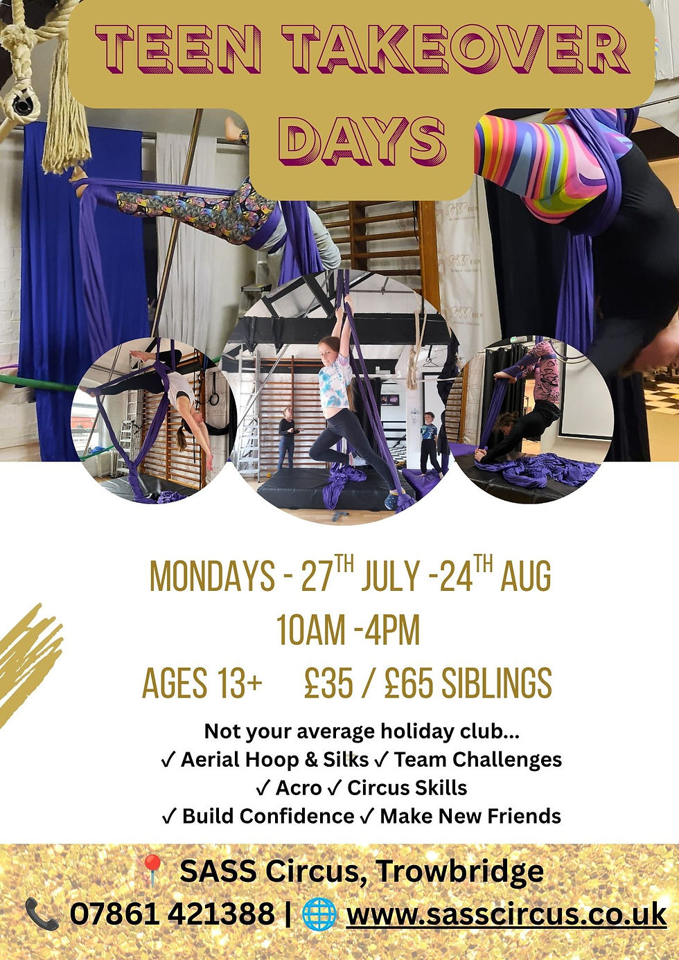 Teen Takeover Days in Trowbridge, Wiltshire | Summer Circus Holiday Club for Teens