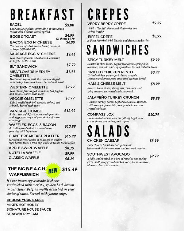 Queens Menu | Compass Café