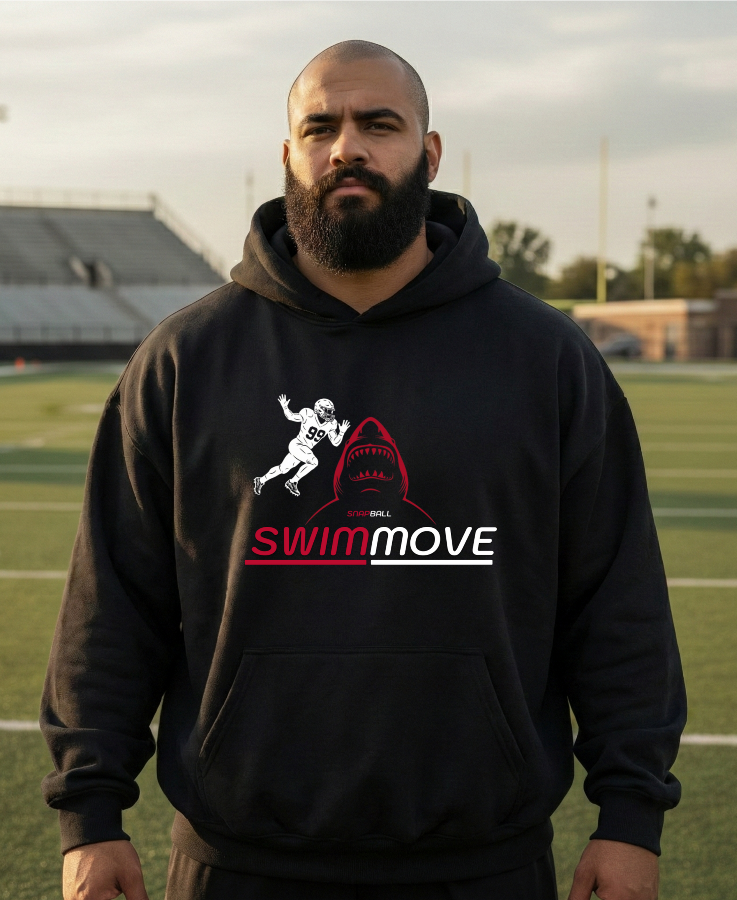 BLACK HOODIE - SWIM MOVE