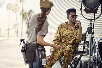 Kelvin Taylor actor on set for Linear Belts Australia in LA