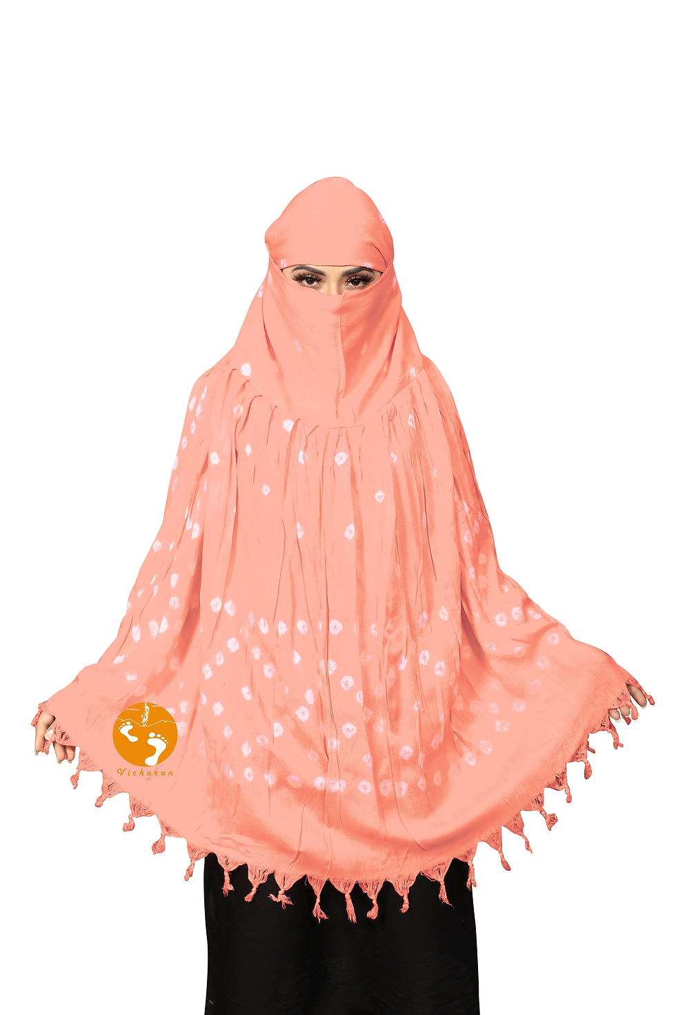 Thumbnail: Cotton Hand Printed Scarf For Sun & Pollution Protection.