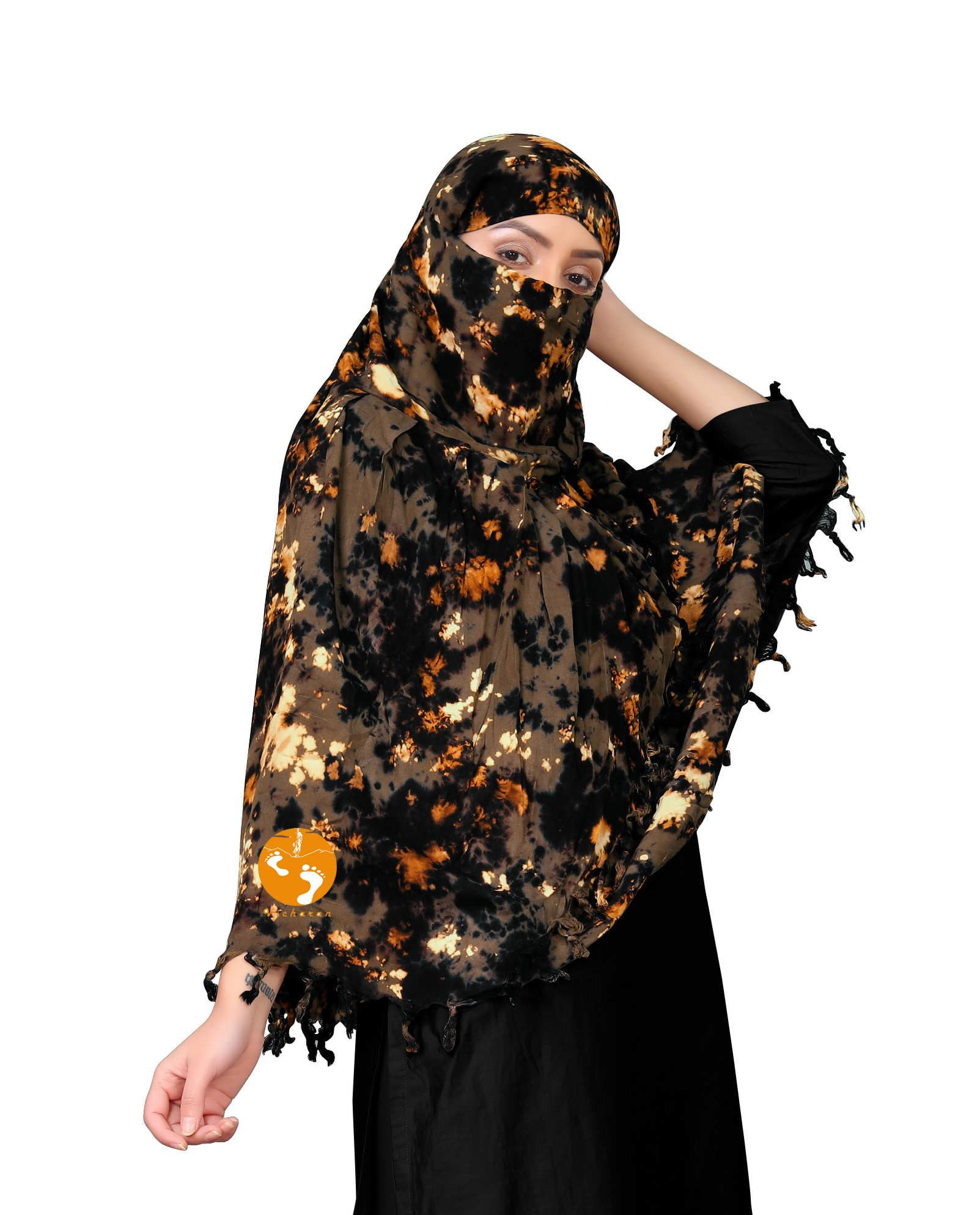 Cotton Dhabba Print Driving Scarf For Sun & Pollution Protection