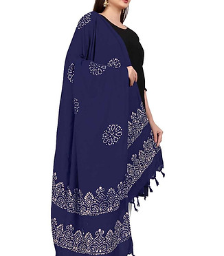 Blue batik dupatta