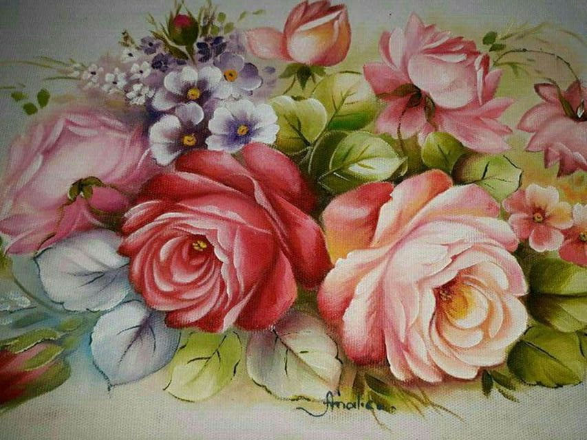 pintura em tecido flor