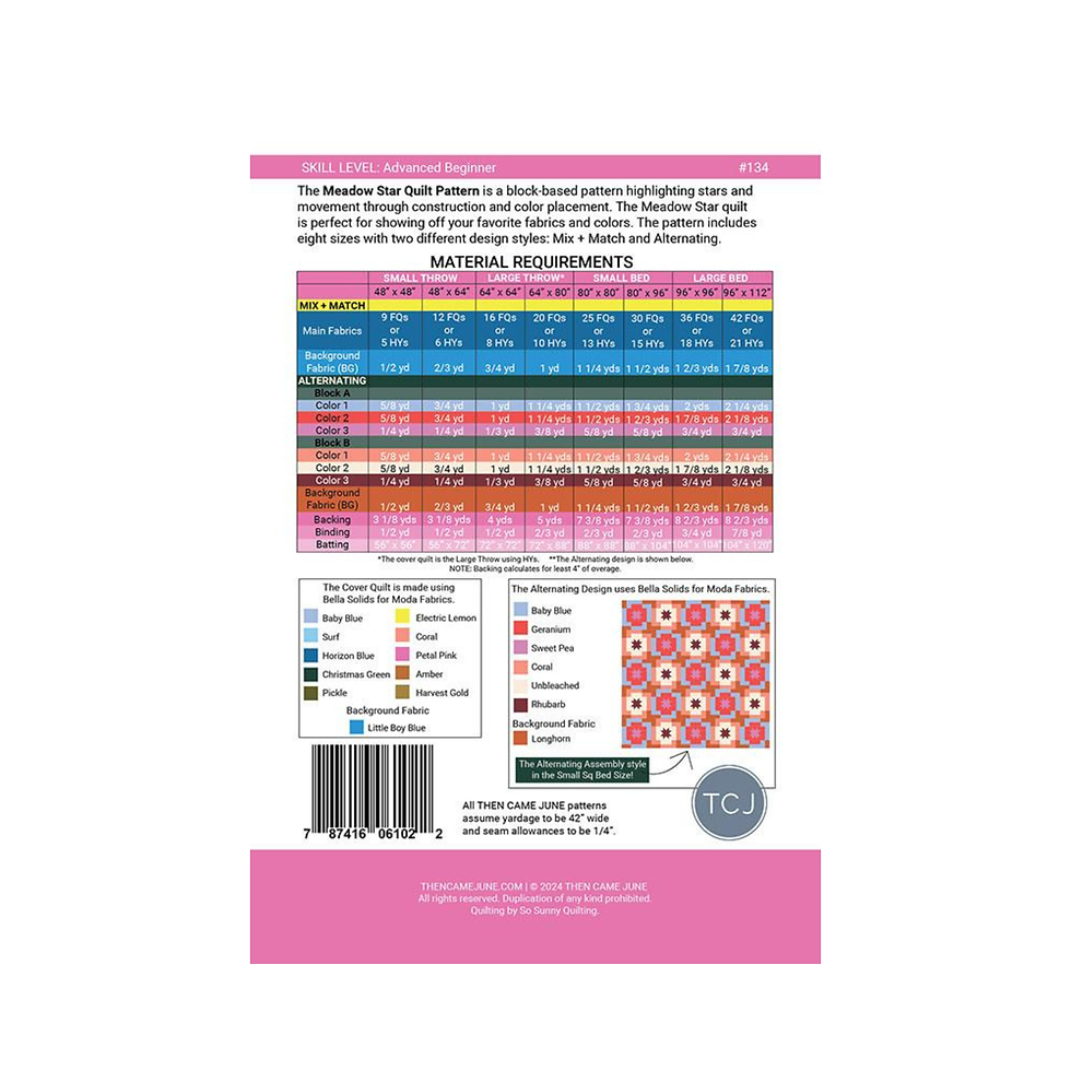 Thumbnail: Meadow Star Quilt Pattern | Then Came June