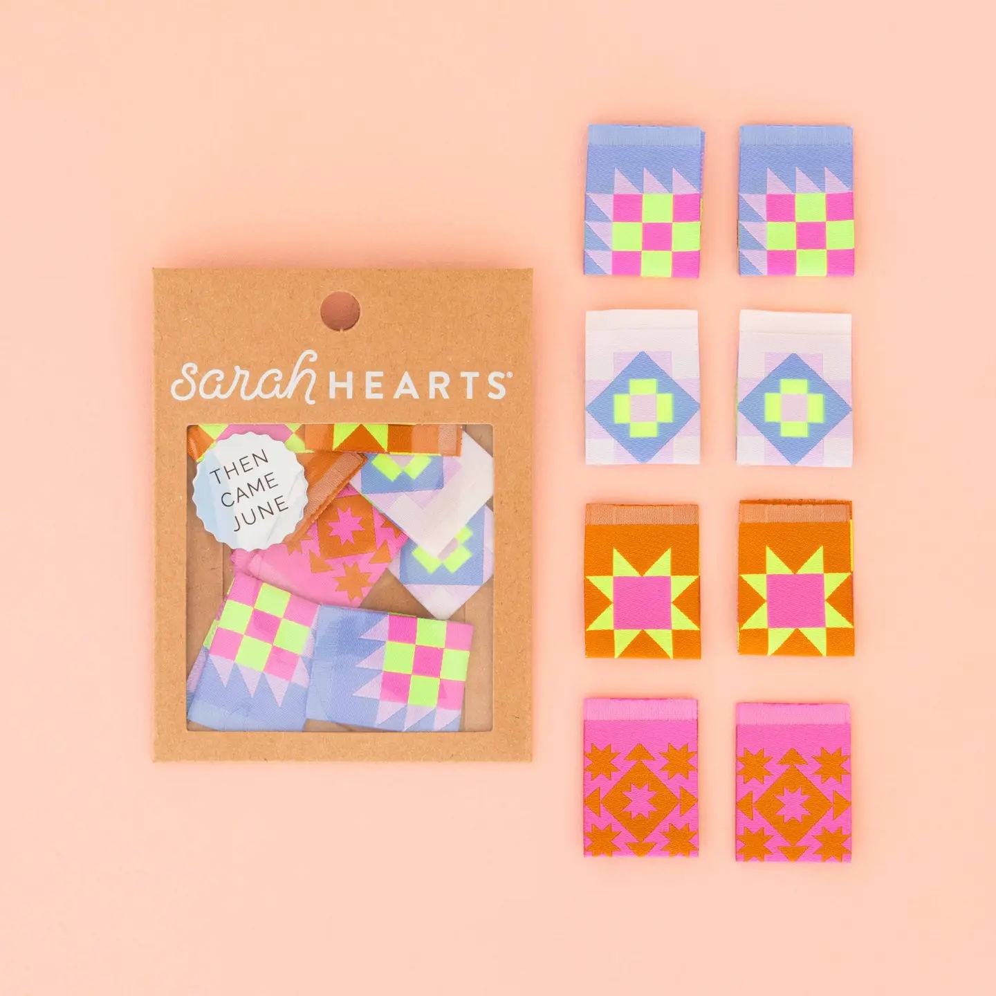 Sarah Hearts x Then Came June Quilt Block Labels | Premium Sew-in Labels